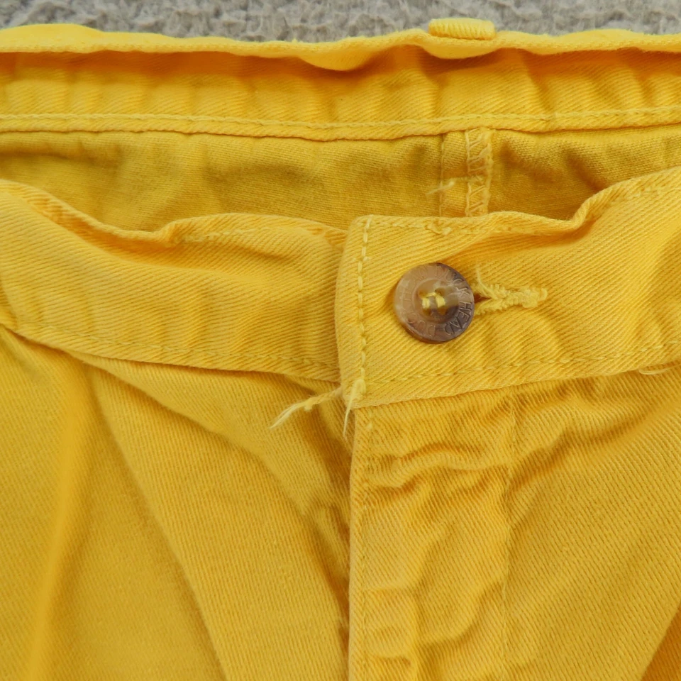 Pantalones Cortos Duck Head Para Hombre 38 Amarillo Plisado Algodón Golf Sarga EE. UU. De Colección Foto 2 de 4