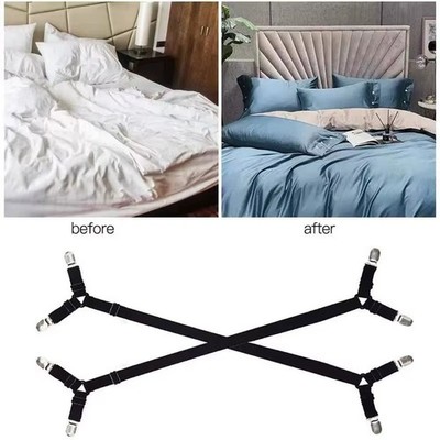 4-20x Triangle Fitted Sheet Strap Clips Grippers Mattress Bed Suspenders Holder