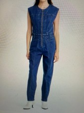 Women's Universal Thread Size 2 Tailored Denim Full Zip Jumpsuit