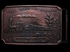 JK29151 VINTAGE 1970s **WELLS FARGO & COMPANY - SOUTH DAKOTA** BELT BUCKLE