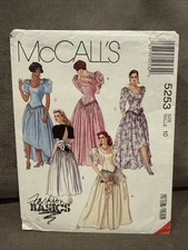 McCall s 5253 Vintage Formal Prom Bridesmaid Dress Pattern Size 10 Complete Cut