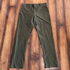 Olivers Apparel Passage Pants Men 34X30 Olive Green Chino Straight Nylon Stretch