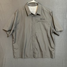 Eddie Bauer Men's Short Sleeve Woven Tech Shirt Size XXL Grey Hiking Fishing