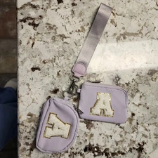 Initial Wristlet Coin Purse Purple A