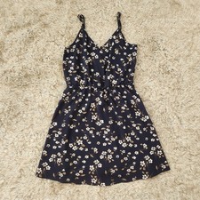 SHEIN Navy Blue Floral Spaghetti Strap Mini Dress Women's Size Medium