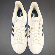 adidas Grand Court 2.0 White/Black Striped Low Top Lace-Up Men  s Sneakers