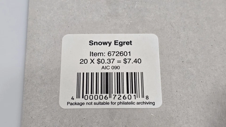 US Scott #3829a Plate #P44444 Sheet of 20 2004 Snowy Egret 37c Gem MNH SEALED! - Image 4 of 4