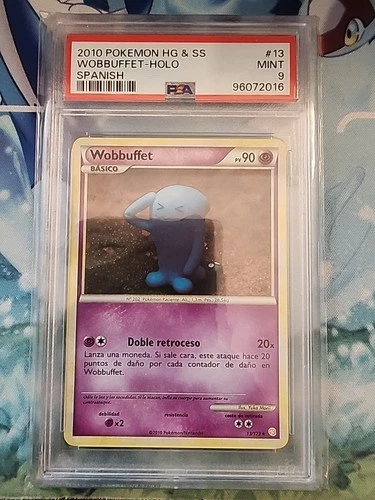 2010 POKEMON HEARTGOLD & SOULSILVER SPANISH #13 WOBBUFFET-HOLO PSA 9 MINT