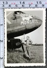 WW2 Era Military BW Photo Snapshot C-47 Nose Art Germany Combat Mongrel