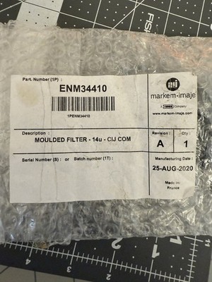 NEW MARKEM-IMAJE ENM34410 MOULDED FILTER 14u CIJ COM