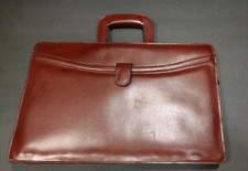 Vtg Briefcase Leather Attache Carrying Case Portfolio Folio Document Bag