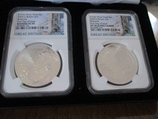 2024 Great Britain Britannia 2 Coin Silver Proof Set First Day Of Issue NGC PF70