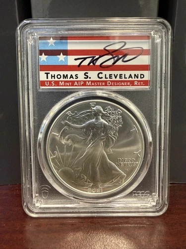 2021 PCGS MS70 ASE Type-2 First Day of Issue hand signed by Thomas S. Cleveland