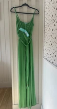 Melissa Odabash Green Jersey Dress Zoe Wrap Front Maxi Size Medium NEW