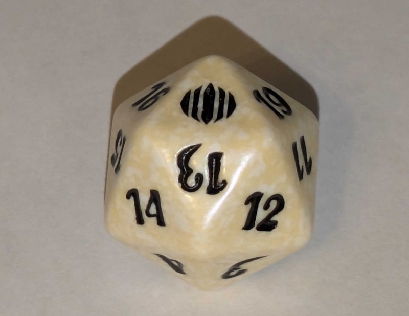 Shards of Alara White Body Black Numbers Spindown D20 Dice 2008 | MTG NM