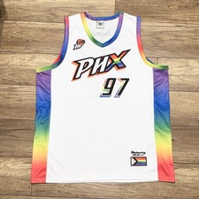 Phoenix Mercury Pride Day Basketball White WNBA PHX Rainbow SGA Jersey Adult XL