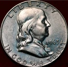 Uncirculated 1963-D Denver Mint Silver Franklin Half