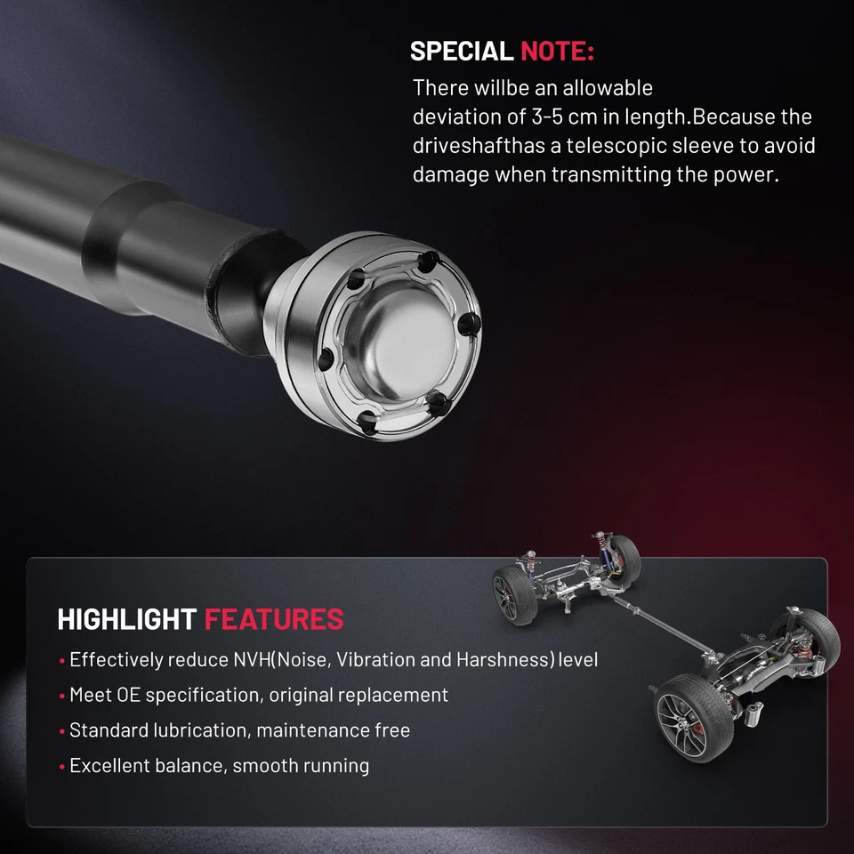 For 2011-2019 Dodge Durango 3.6L 5.7L 6.4L AWD Rear Driveshaft Prop Shaft 976884 - Image 4 of 4