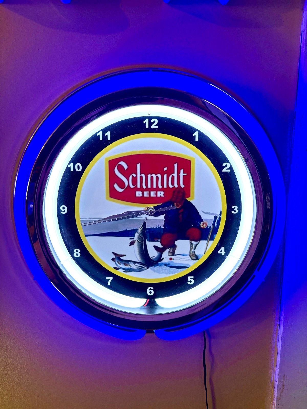 Schmidt Beer Ice Fishing Bar Man Cave Retro Neon Style LED C