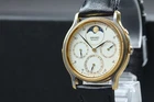 Vtg1998[Exc+5] Seiko 7F38-6190 Gold MoonPhase TripleCalendar 34mm Qz Men's Watch