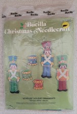 Rare Vintage Bucilla Jeweled Felt Christmas Ornaments Kit 3393 - Toy Soldiers