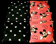MICKEY MOUSE black and red ACA Regulation Cornhole Bean Bags Corn Toss Handmade 