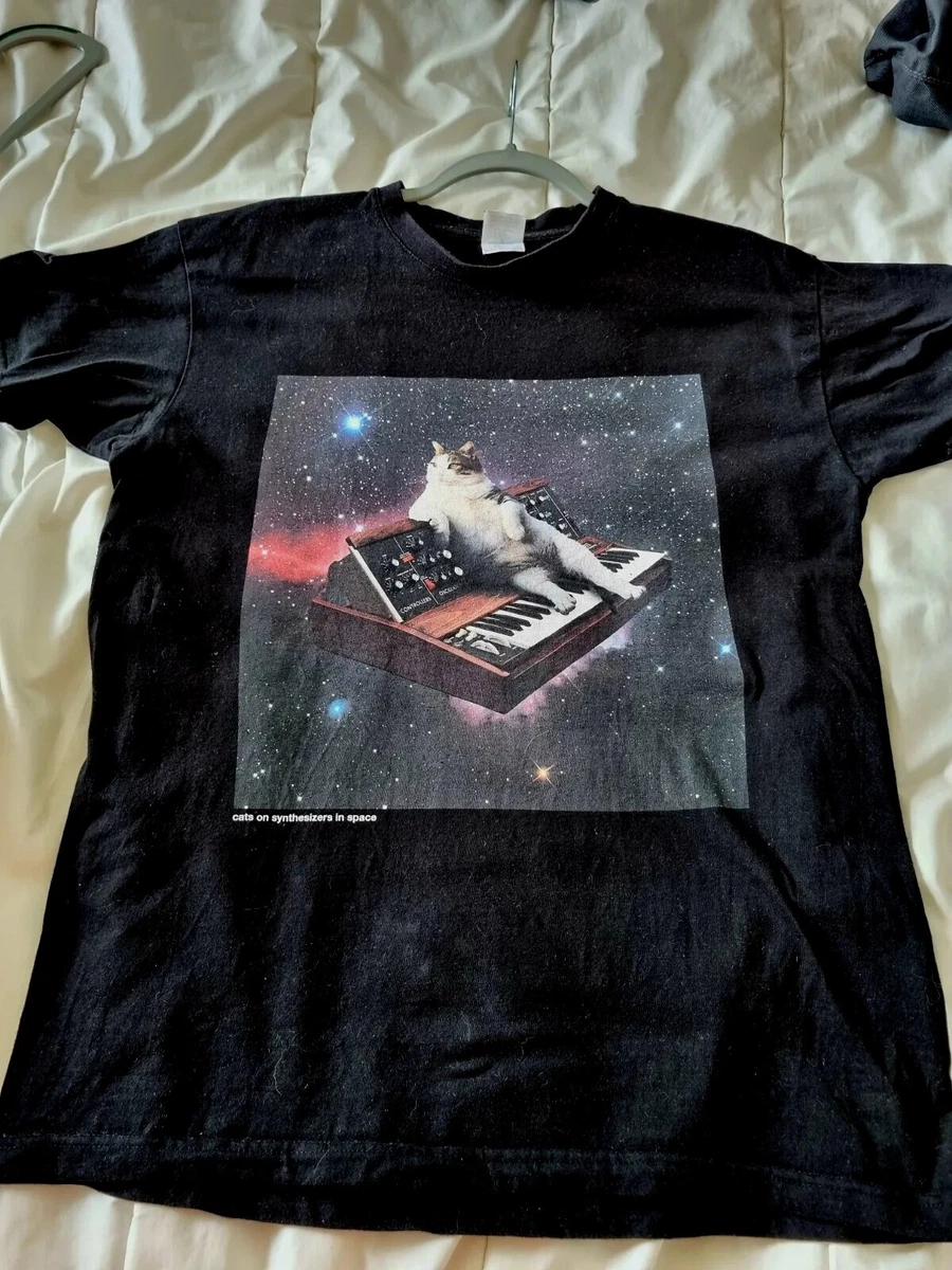 Cats on synthesizers clearance in space t shirt