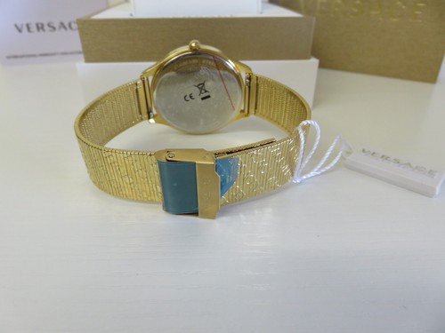 Orologio Versace Donna VE2O00522 Logo Halo Nero Quadrante 38mm Bracciale Tono Oro - Foto 11 di 12