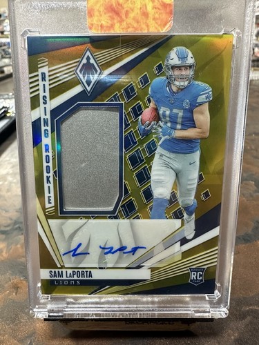 SAM LAPORTA 2023 PHOENIX RPA RISING ROOKIE HELMET PATCH Gold RC AUTO /25 Lions