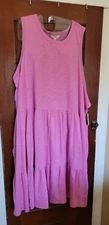 NWT Terra & Sky Women's 1X 16W-18W Purple Tiered Tank Dress