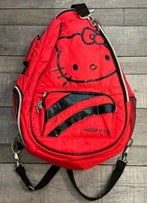 Sanrio Hello Kitty Red Tennis Backpack Bag Multiple Pockets