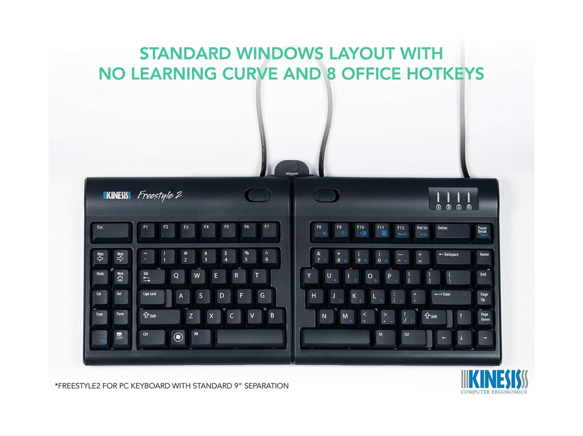 KINESIS Freestyle2 Ergonomic Keyboard for PC (9