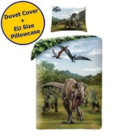 Jurassic World Einzel BettwäSche Set GrüN Wendbar T-Rex Bettbezug - Eu GrößE
