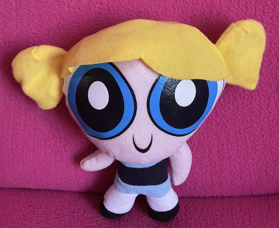"Muñeca de peluche suave cabello amarillo burbujas para niñas The Powerpuff juguete de 9""" Foto 3 de 4