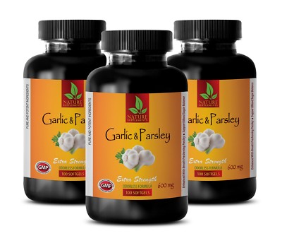 pain relief pills - GARLIC & PARSLEY - garlic capsules - 3 Bottles 300 Softgels