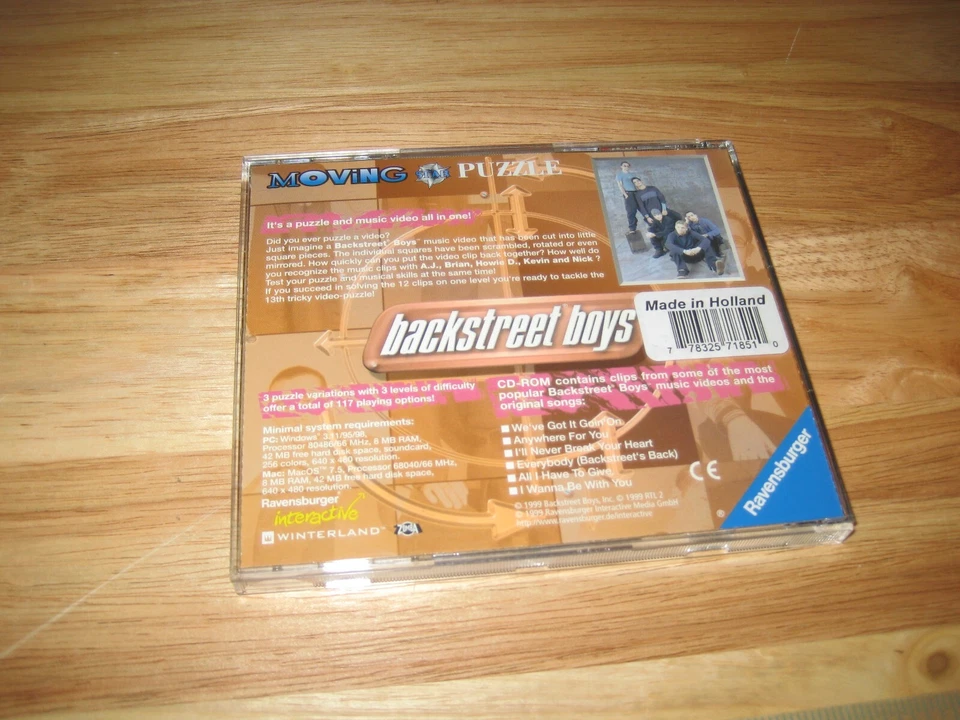 Backstreet Boys Moving Puzzle (Game + Video + Music, 1999) CD Rom - Image 2 of 2