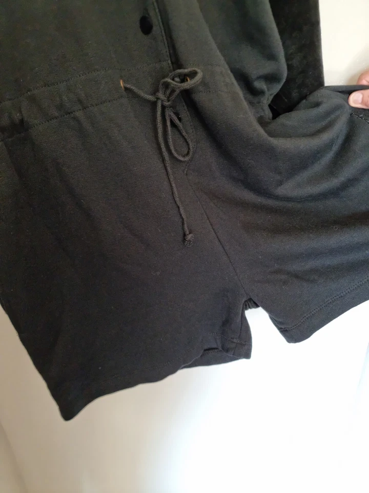 DOROTENNIS : RARE VINTAGE JUMPSUIT COMBISHORT MOLLETON ET VELOURS NOIR - Photo 4/4