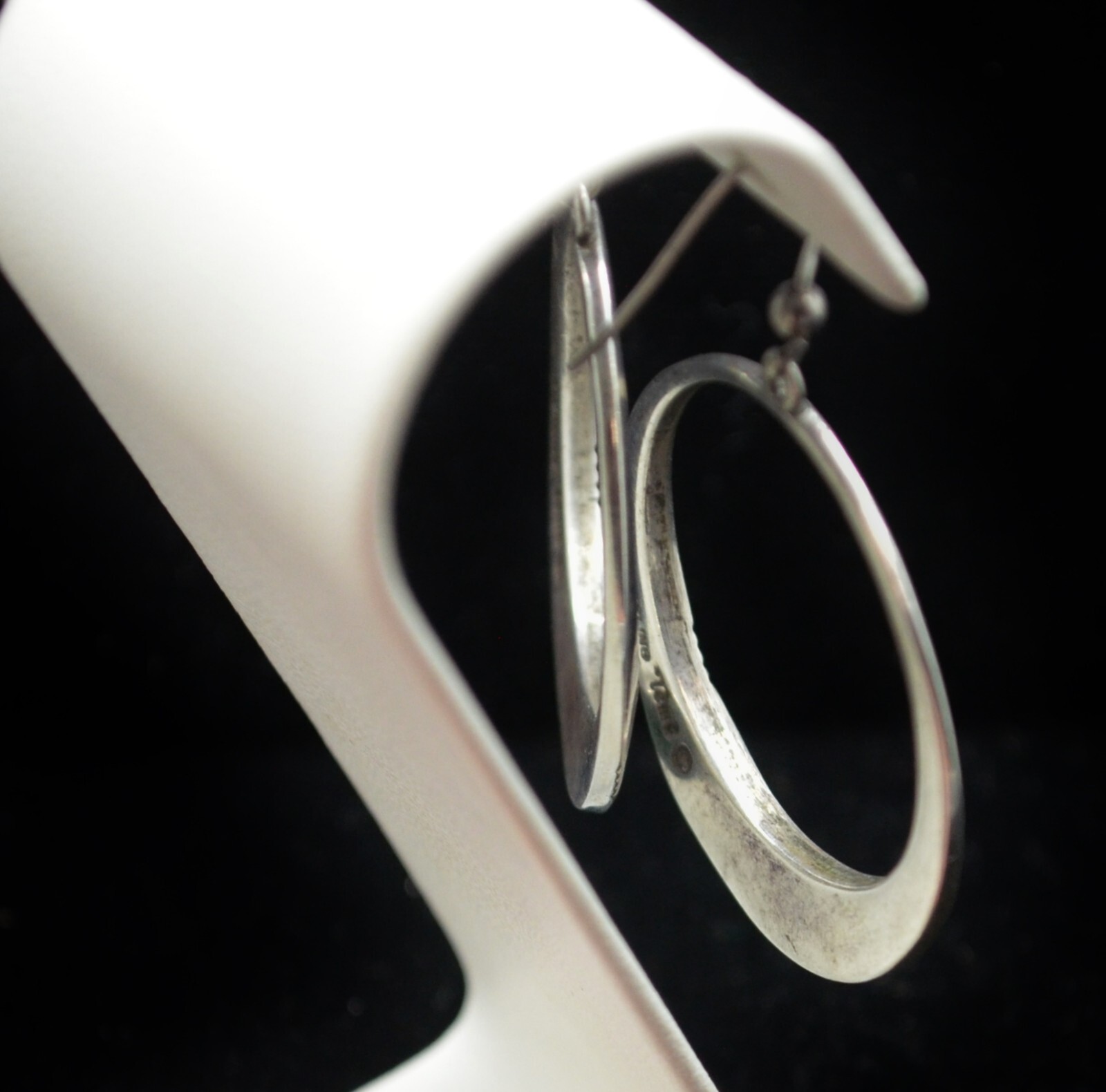 Sterling Silver Beautiful Circle Dangle Earrings … - image 3