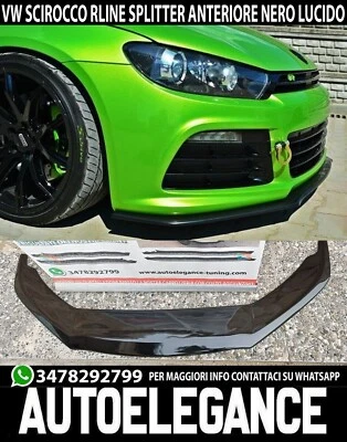 LAME VW SCIROCCO RLINE LÈVRE SOUS PARE-CHOCS AVANT BRILLANT ABS SPLITTER - Photo 1/4