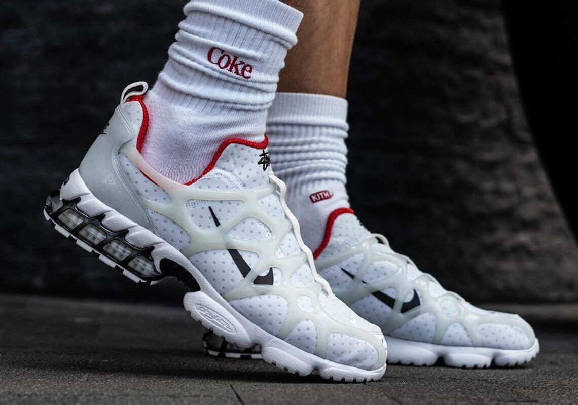 Nike Air Zoom Spiridon Kukini x Stussy White Red CJ9918 100 Nike Air Zoom Spiridon Kukini x Stussy White Red CJ9918 100