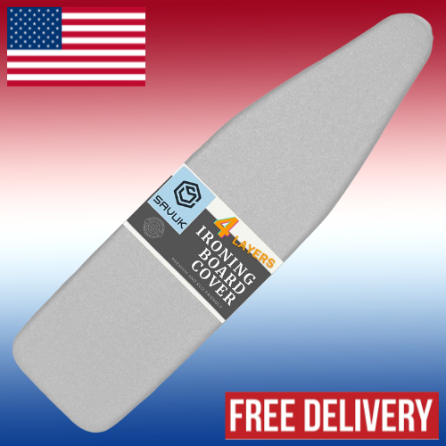 Ironing Board Cover and Pad Standard Size Silicone Coated 4 Layers 15x54 inch-image