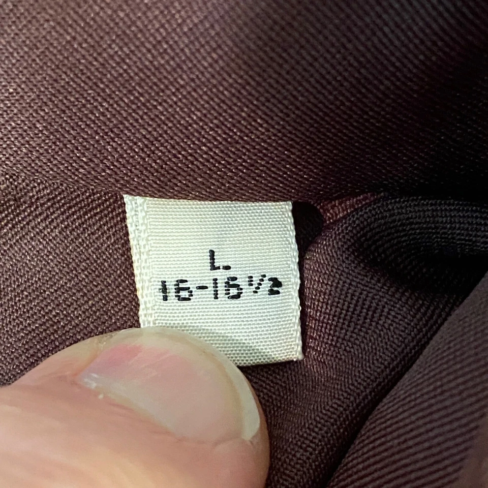 Vintage 70s Polyester Shirt Mens Large Brown Big Dagger Collar USA Bloomingdales - Image 4 of 4