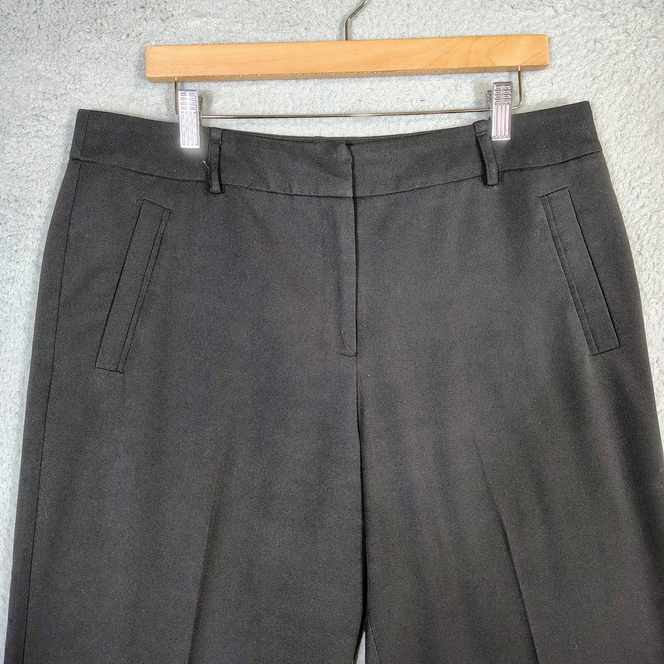 Pantalones de vestir largos altos Sally para mujer 12 negros pantalones de pierna ancha clásicos carrera Foto 3 de 4