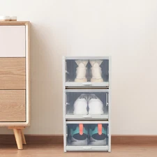 Pull Out Plastic Shoe Storage Organizer Box Drawer Type Shoes Box Transparent US