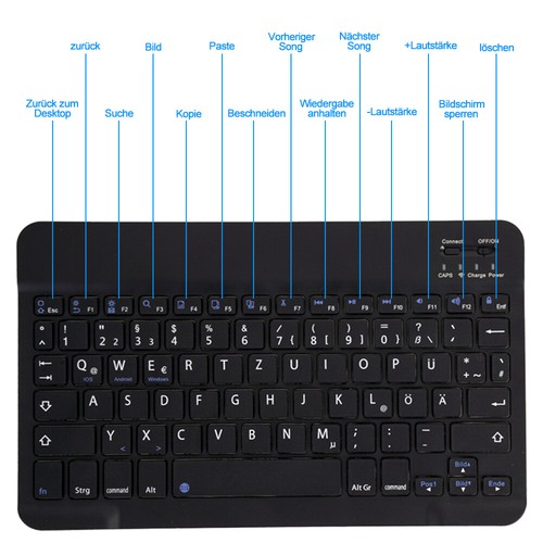Kit Clavier Souris pour Téléphone Portable Tablette PC iPad QWERTZ Sans Fil Sans Fil Bluetooth - Photo 12/15