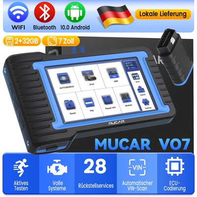 MUCAR VO7 OBD2 Diagnosegerät KFZ Scanner Aktive Testen ECU-Codierung ALLE System