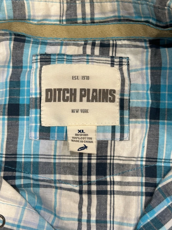 ditch plains Shirt mens XL pearl snap long sleeve flannel Western KE3 - Image 2 of 4