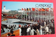 Place des Nations Open Air Theater Flags Expo 67 Montreal Canada Unused Postcard