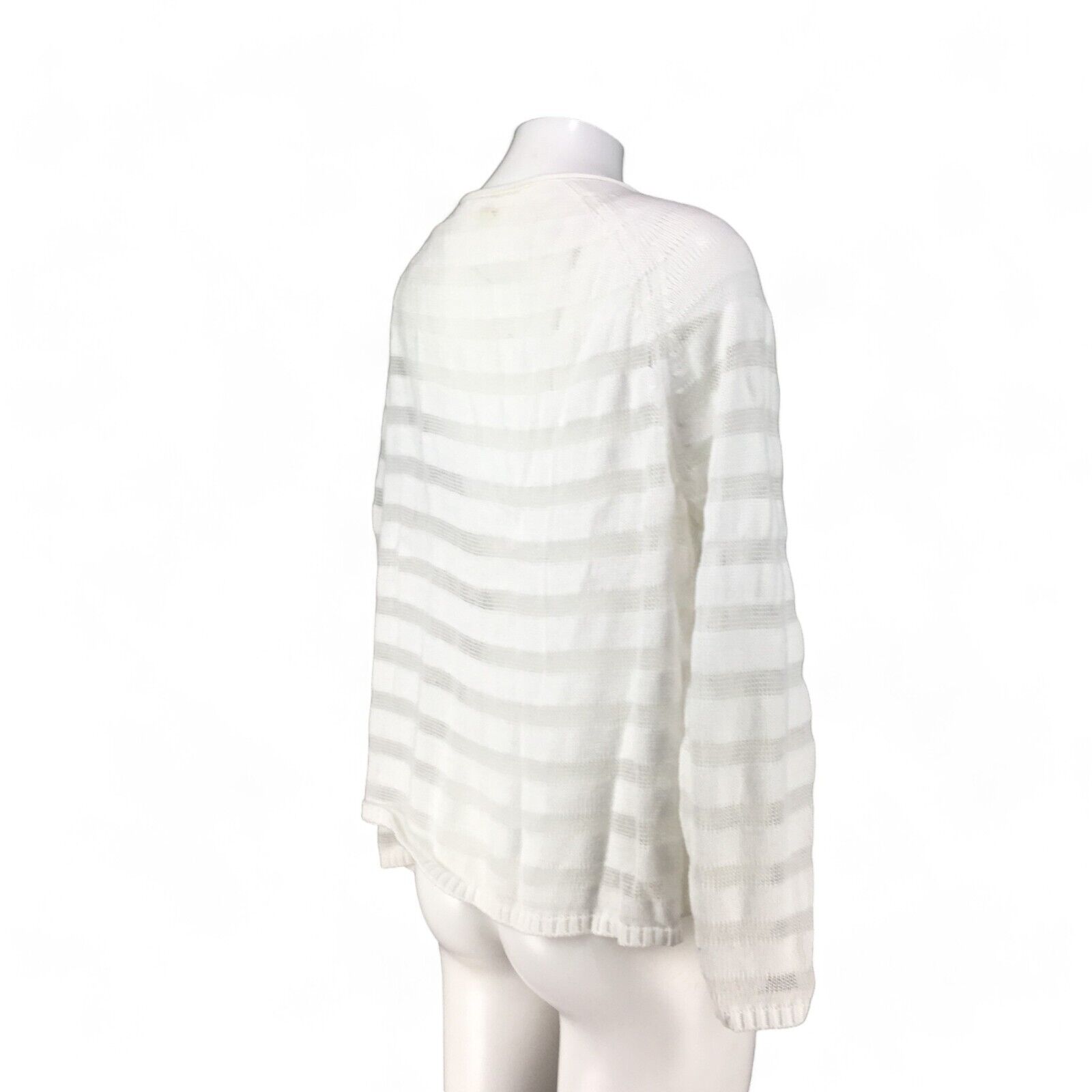 Eileen Fisher Open Knit Sweater Roll Neck  Stripe… - image 8