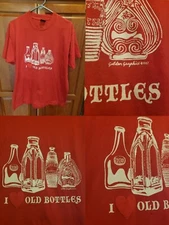 Vtg 80's "I Love Old Bottles" Glass Collectors Single Stitch Screen Stars XL 